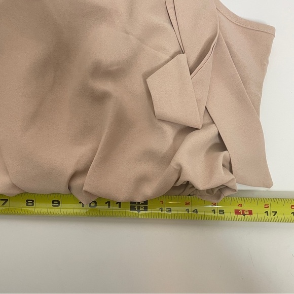 Boutique XL Women’s 2 Piece Outfit Top & Skirt Tie One Shoulder Cropped Beige - Picture 9 of 12